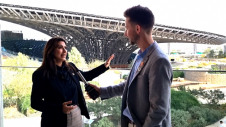 edie's content director Luke Nicholls spoke with the Expo's director of sustainability operations, Dina Storey, in front of the solar-powered Sustainability Pavilion